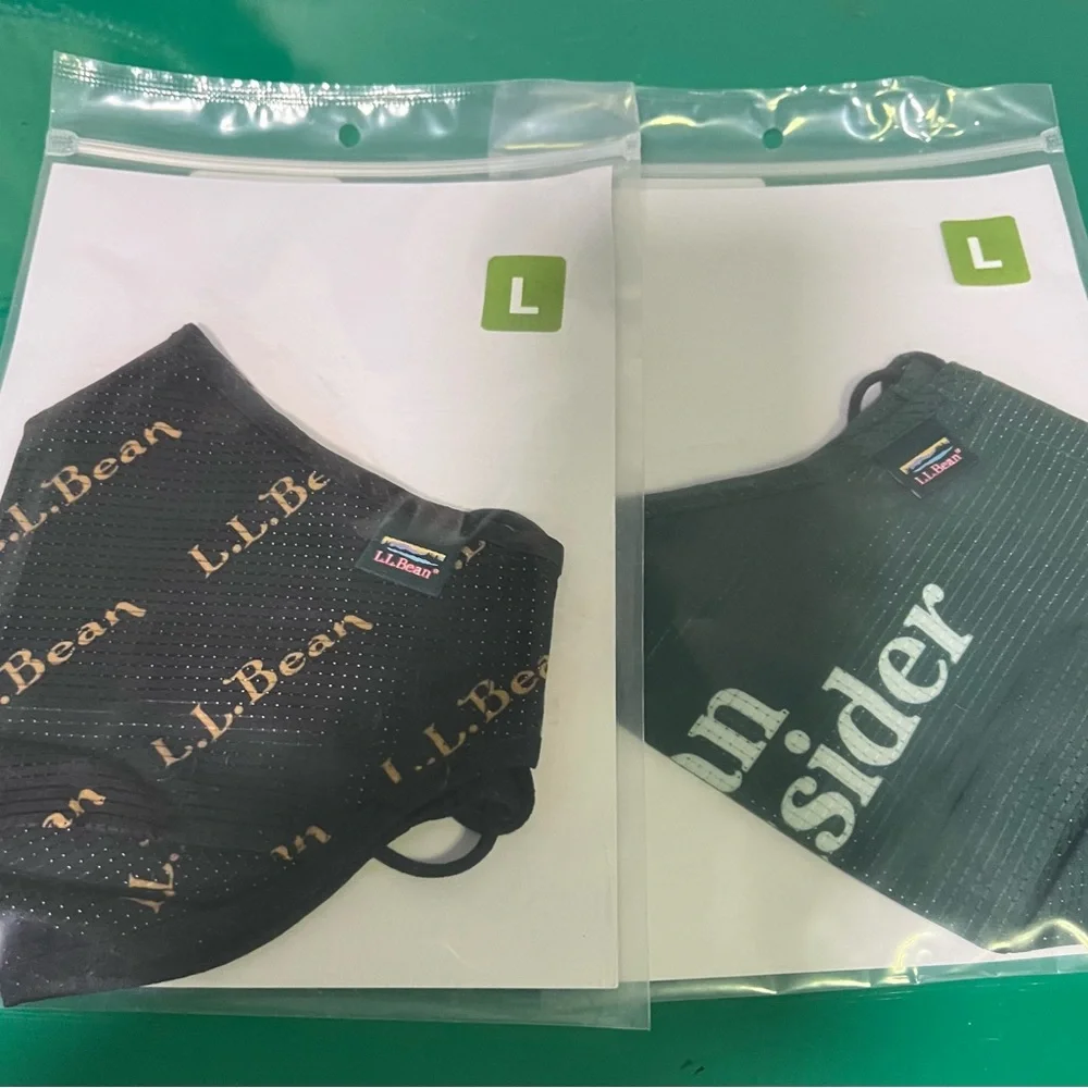 L.L. Bean Black and Gold and Green Non-Medical Mask